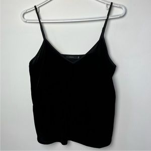 TALULA Aritzia Black Velvet Camisole Tank with Adjustable Straps S